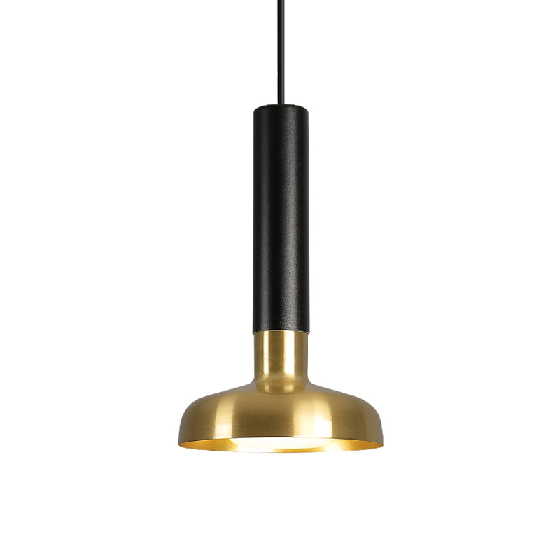 Mid Century Led Torch Metal Pendant Ceiling Lamp - Black-Gold For Kitchen Dinette