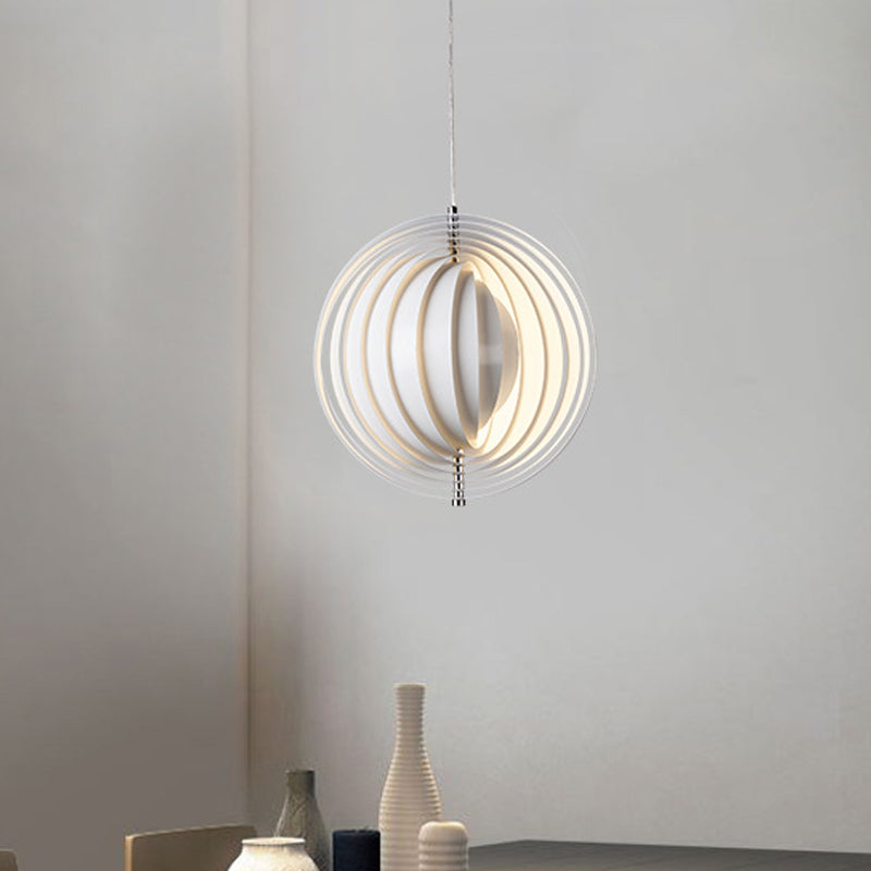 Rotatable Eclipse Ball Pendant - White Nordic Aluminum Hanging Light Fixture