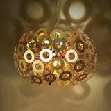 Stylish Aluminum Pendant Ceiling Light In White With Peacock Feather Element 18’/21.5’ Width