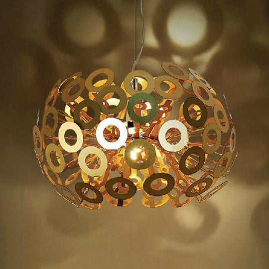 Stylish Aluminum Pendant Ceiling Light In White With Peacock Feather Element 18’/21.5’ Width