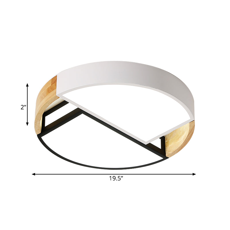 Modern Nordic Acrylic Flushmount Led Ceiling Light In White-Black For Bedroom 16/19.5 Wide