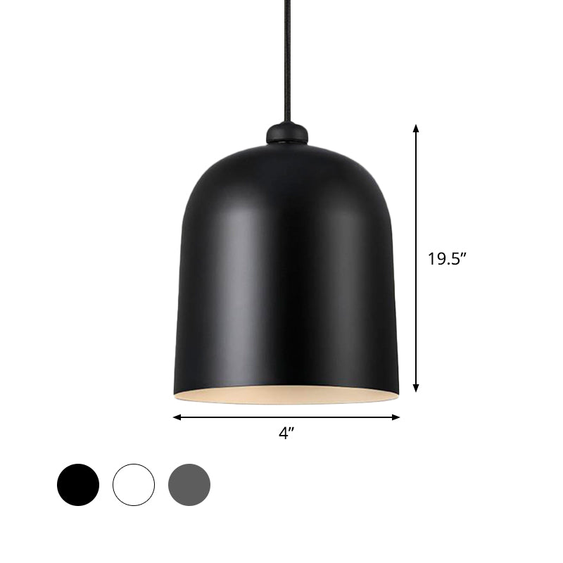 Nordic Dome Pendant Lamp - Black/White/Grey Moveable & Metal Perfect For Dining Room Lighting