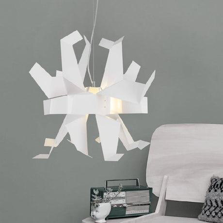 Origami Bird Pendant Lamp - White/Red Art Decor Hanging Light Fixture
