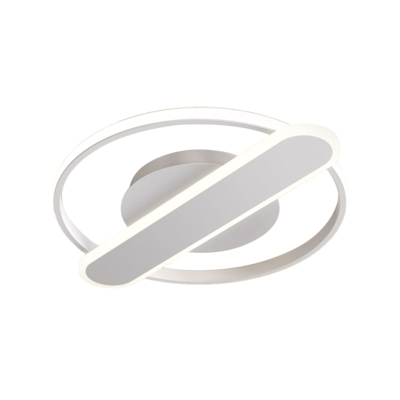 Modern Acrylic Led Ceiling Lamp - Black/White/Gold Flush Mount 16.5’/20.5’ Width