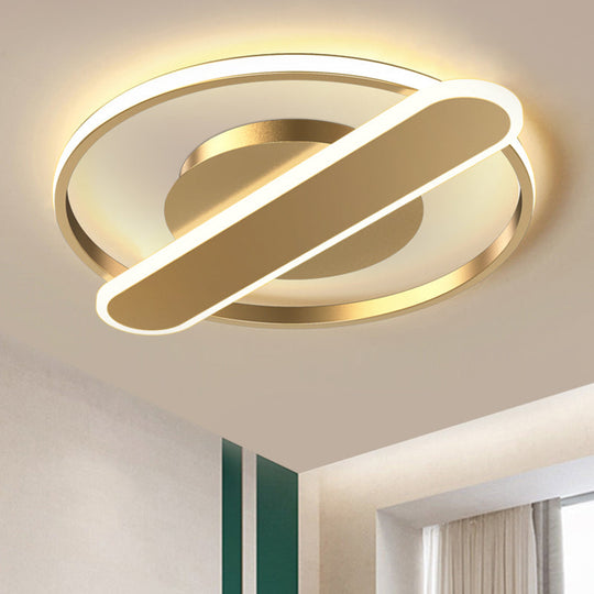 Modern Acrylic Led Ceiling Lamp - Black/White/Gold Flush Mount 16.5’/20.5’ Width Gold / 16.5’