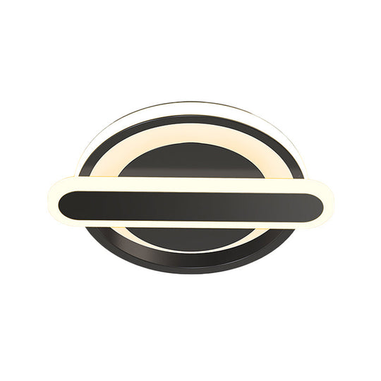 Modern Metal Black/White/Gold Led Ceiling Flushmount For Corridor - Small Circle & Oval Design