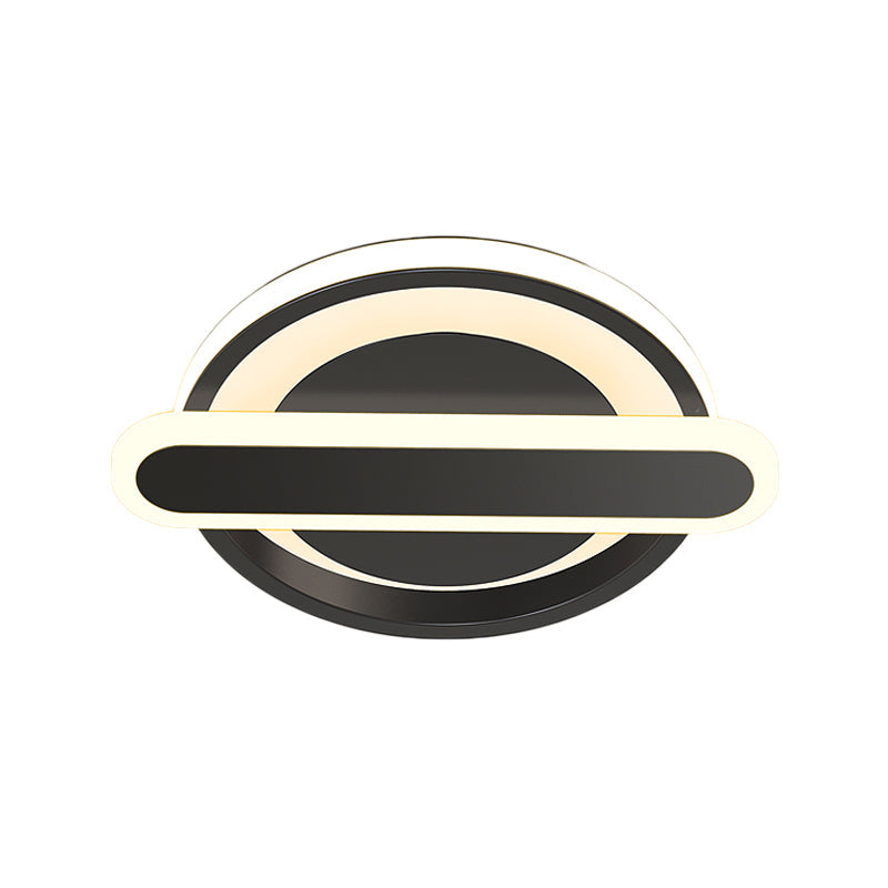 Modern Metal Black/White/Gold Led Ceiling Flushmount For Corridor - Small Circle & Oval Design