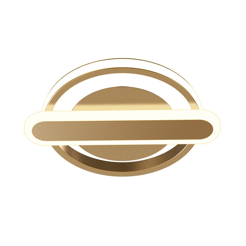 Modern Metal Black/White/Gold Led Ceiling Flushmount For Corridor - Small Circle & Oval Design