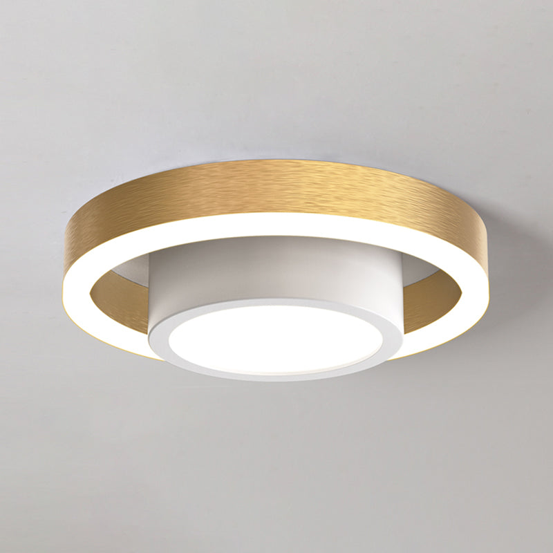 Small Acrylic Ceiling Flush Nordic Led Mount Lighting - Dual Hoop Design Black/Coffee/Gold Ideal