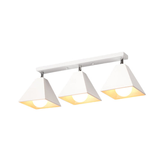 Iron Swivel Shade Ceiling Lamp - Industrial Style Semi - Flush Mount In Black/White (1/2/3 - Head