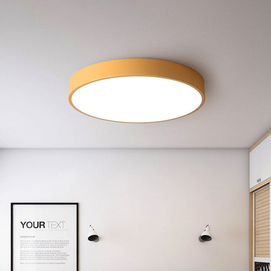 Modern Led Flush Mount Ceiling Light In Pink/Black/White With Acrylic Shade - 12’/16’ Diameter