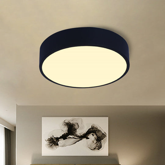 Modern Led Flush Mount Ceiling Light In Pink/Black/White With Acrylic Shade - 12’/16’ Diameter