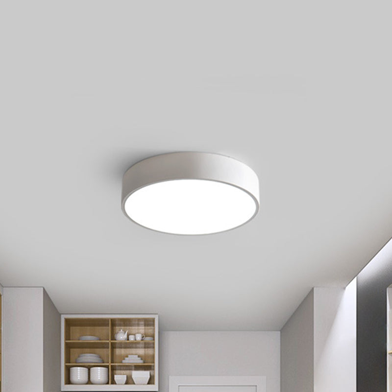 Modern Led Flush Mount Ceiling Light In Pink/Black/White With Acrylic Shade - 12’/16’ Diameter
