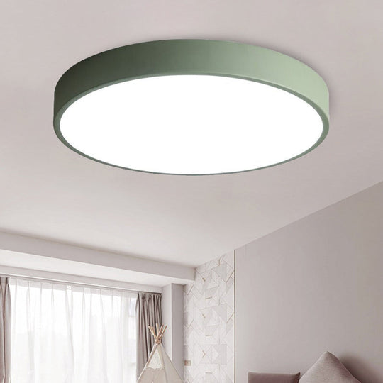 Modern Led Flush Mount Ceiling Light In Pink/Black/White With Acrylic Shade - 12’/16’ Diameter