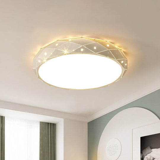Nordic White Led Acrylic Ceiling Flush Mount Light Fixture - Laser Cut Rounded 18’/21.5’ Wide