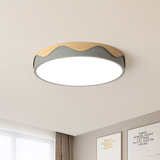 Macaron Acrylic Close To Ceiling Light - Rounded Thin Design 16.5’/20.5’ Wide Led Flush Mount