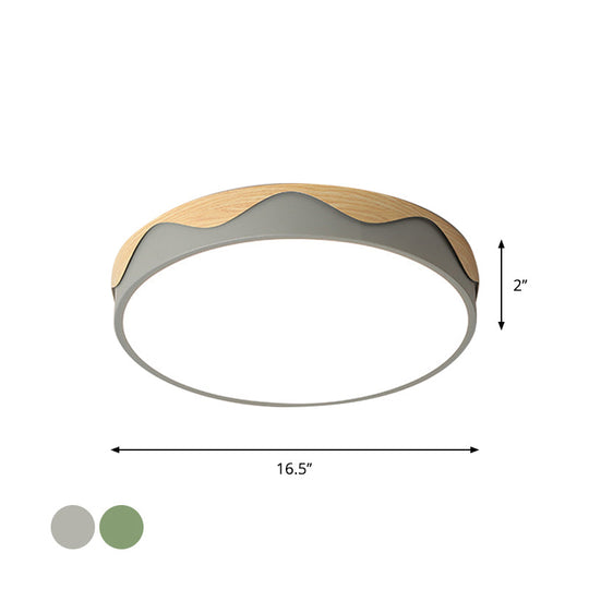 Macaron Acrylic Close To Ceiling Light - Rounded Thin Design 16.5/20.5 Wide Led Flush Mount Stylish