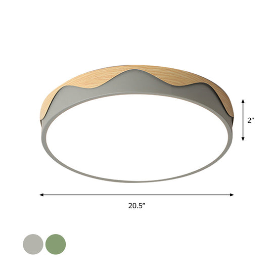 Macaron Acrylic Close To Ceiling Light - Rounded Thin Design 16.5’/20.5’ Wide Led Flush Mount