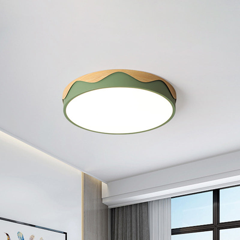 Macaron Acrylic Close To Ceiling Light - Rounded Thin Design 16.5/20.5 Wide Led Flush Mount Stylish