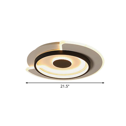 Minimal Thin Round Led Flush Mount Ceiling Light (18’/21.5’) For Hotel With Acrylic Surface In