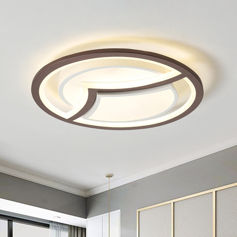 Nordic Iron Led Ceiling Light Fixture - 18’/21.5’ Coffee With Gull Pattern Warm/White Thin