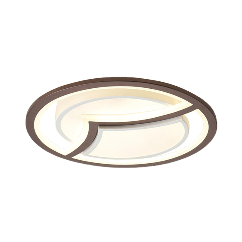 Nordic Iron Led Ceiling Light Fixture - 18’/21.5’ Coffee With Gull Pattern Warm/White Thin