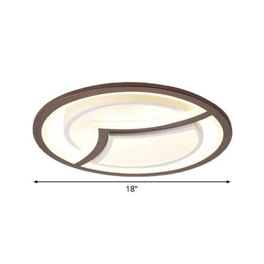 Nordic Iron Led Ceiling Light Fixture - 18’/21.5’ Coffee With Gull Pattern Warm/White Thin