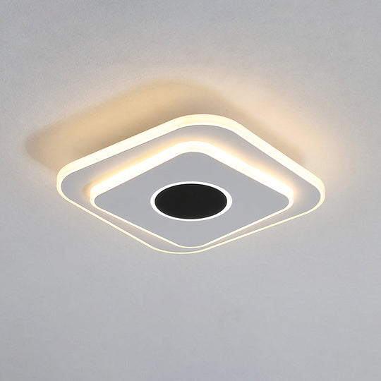 Nordic Mini Thin Flushmount Acrylic Led Ceiling Light - Warm/White Black-White