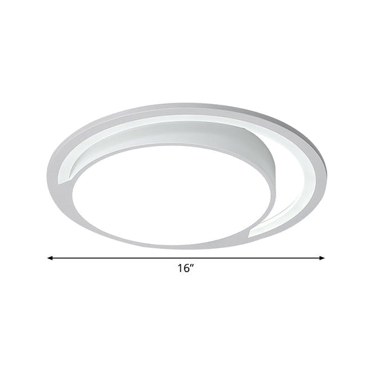 Minimalist White Acrylic Led Ceiling Light - 16/19.5 Wide Flush-Mount Fixture With Handgrip