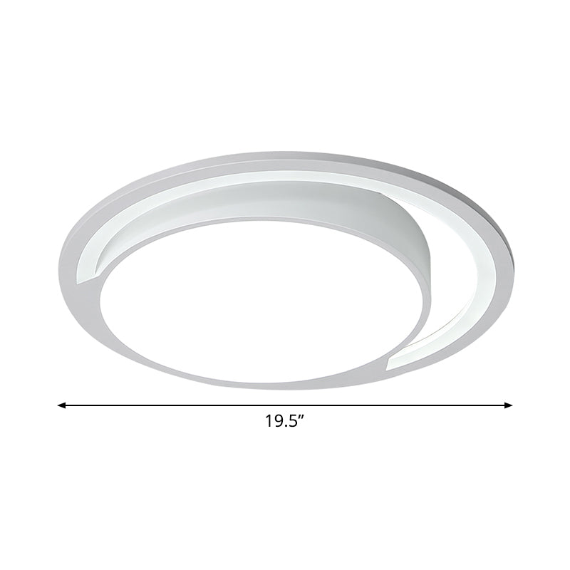Minimalist White Acrylic Led Ceiling Light - 16/19.5 Wide Flush-Mount Fixture With Handgrip