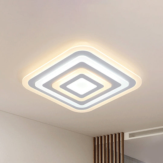 Nordic Style Square Acrylic Ceiling Lamp - 4 - Layer Design With 19.5’/35.5’ W Led Flush Light