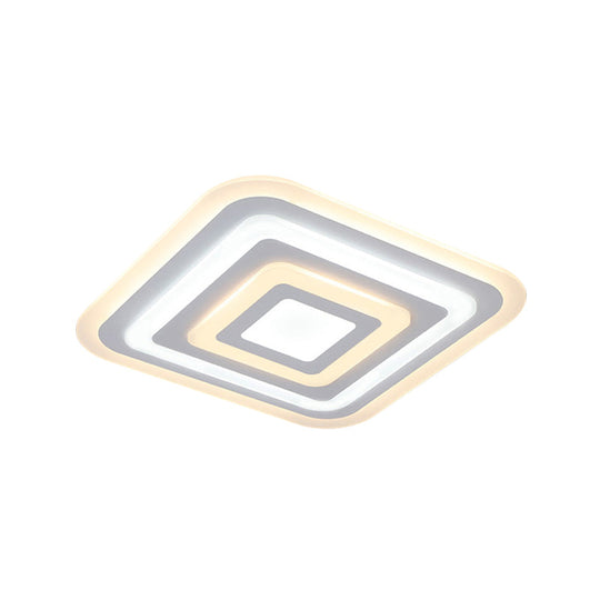 Nordic Style Square Acrylic Ceiling Lamp - 4 - Layer Design With 19.5’/35.5’ W Led Flush Light