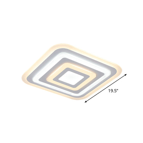 Nordic Style Square Acrylic Ceiling Lamp - 4 - Layer Design With 19.5’/35.5’ W Led Flush Light