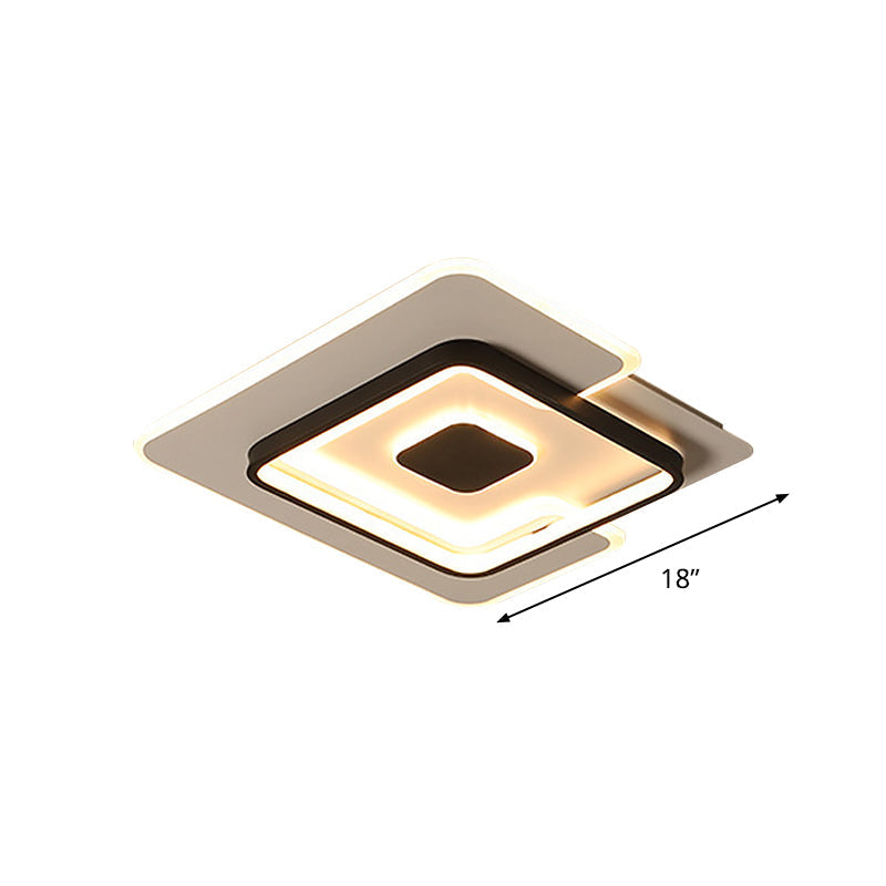 Modern 2 - Layer Led Ceiling Light In Black And White Sizes 18’/21.5’ For Bedroom Flushmount