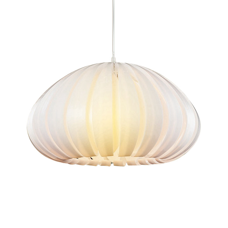 Sleek Squash Suspension Light: Acrylic Single Ceiling Pendant For Dining Table White/Black With