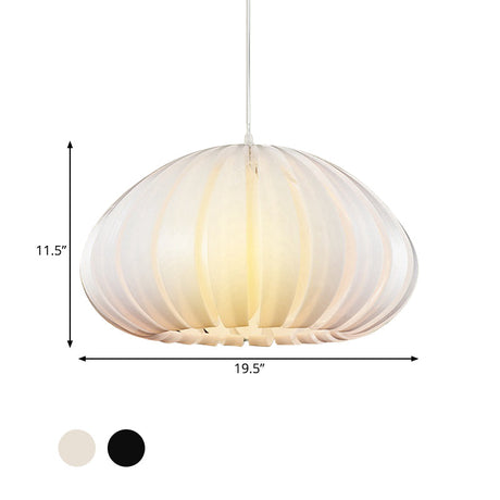 Sleek Squash Suspension Light: Acrylic Single Ceiling Pendant For Dining Table White/Black With