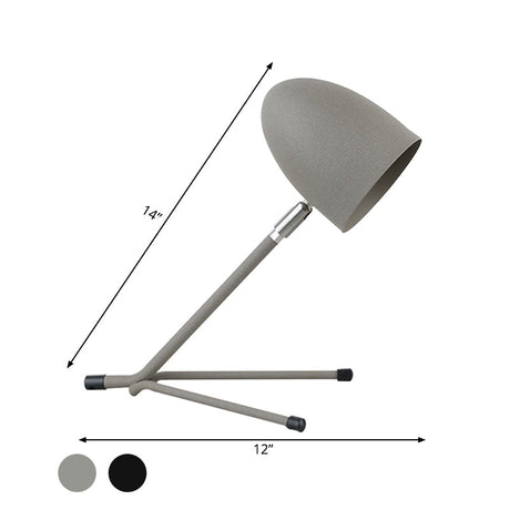 Nordic Metal Desk Lamp - Bullet Head Rotatable Task Lighting Single Silver Grey/Black Design