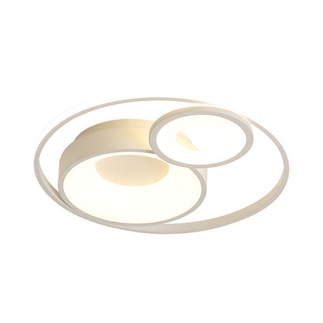 Metallic Nordic Led Flush Mount Ceiling Light - 3 Circles 16/19.5 Wide Warm/White (Black/White)