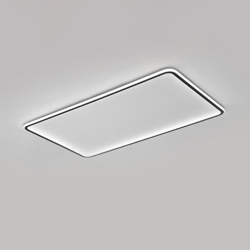 Sleek Black Acrylic Led Ceiling Light - Ultra-Thin Panel Simplicity Flush Mounted For Living Room