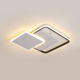 Modern Strewed Design Square Flush Led Ceiling Light For Bedroom - 18/24.5 Warm/White Black-White