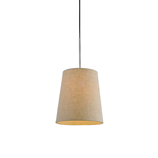 Flaxen Fabric Drop Pendant Light: Minimalist Tapered Design With 1-Light And Shade