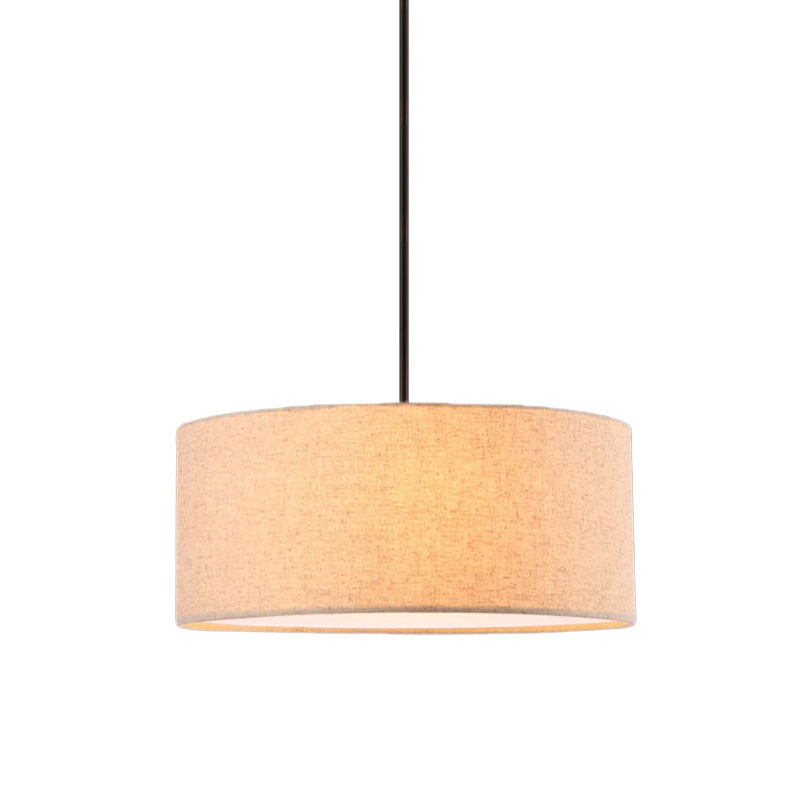 Stylish Rounded Hanging Lamp - Apricot/Flaxen Fabric 1 Light Pendant Fixture For Restaurants
