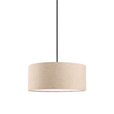 Stylish Rounded Hanging Lamp - Apricot/Flaxen Fabric 1 Light Pendant Fixture For Restaurants