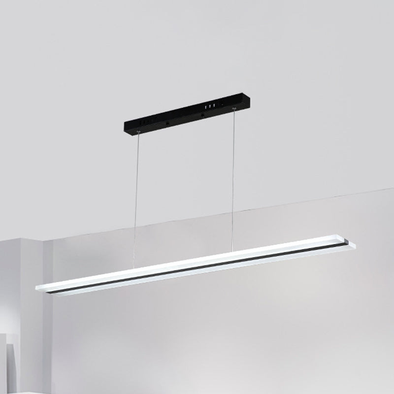 Minimalist Acrylic Led Ceiling Pendant Lamp In Warm/White/Natural Light - Black Suspension / Warm