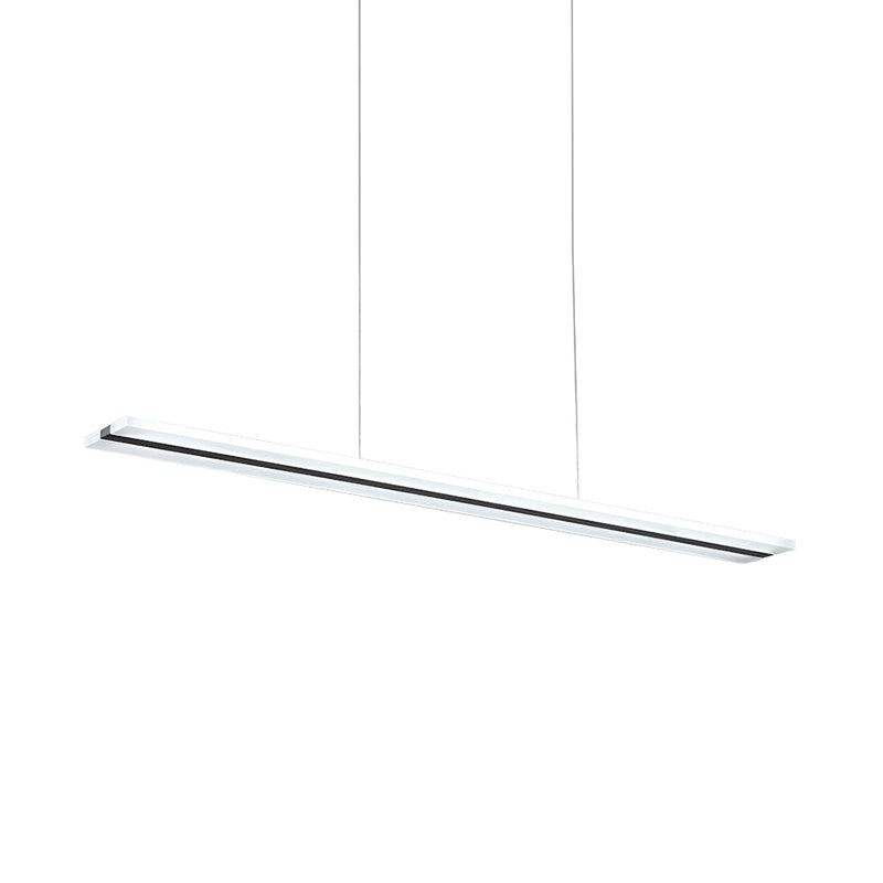 Minimalist Acrylic Linear Pendant Led Ceiling Lamp In Warm/White/Natural Light - Black