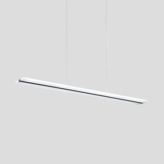 Minimalist Acrylic Led Ceiling Pendant Lamp In Warm/White/Natural Light - Black Suspension