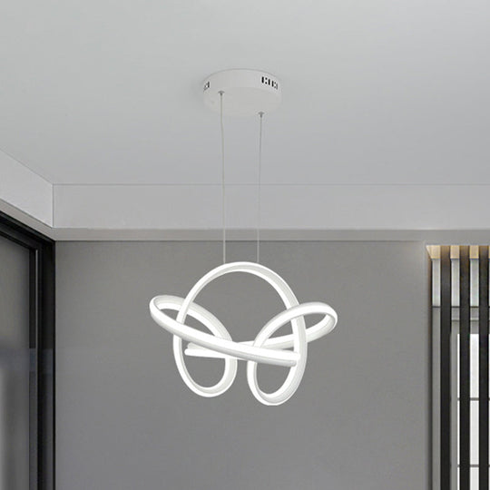 Modern Acrylic Drop Lamp Integrated Led Chandelier In White/Coffee - Stylish Lighting Fixture