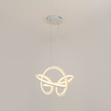 Modern Cycle Acrylic Led Chandelier Light Fixture In White/Coffee Perfect For Over Table