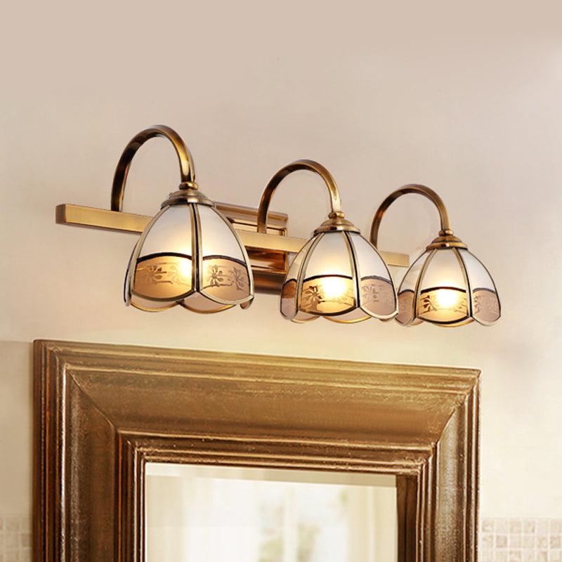 Luxury Frosted Glass Bathroom Vanity Light Fixture - Gold Sconce Lamp 3 /