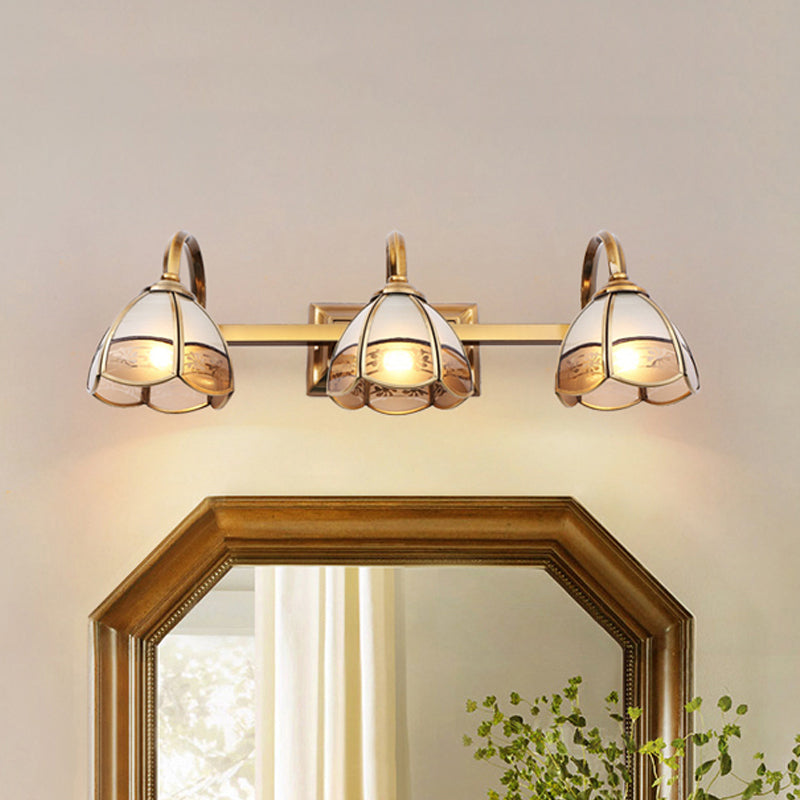 Luxury Frosted Glass Bathroom Vanity Light Fixture - Gold Sconce Lamp